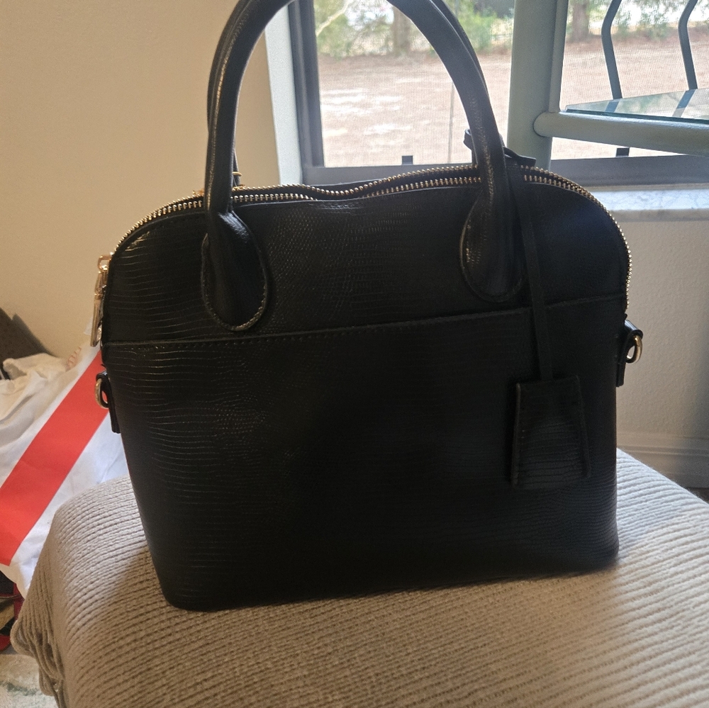 Bebe Black Satchel with Logo - Picture 6 of 9